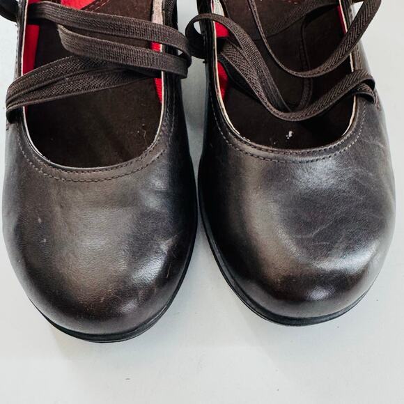 MERRELL Womens Size 7 M Coffee Brown Elastic Strap Slip On Mary Jane Shoes Heels - Picture 8 of 8